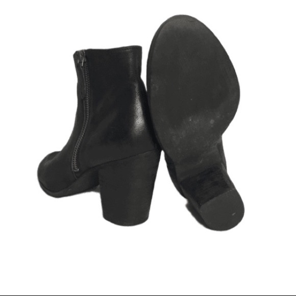 bp Genuine Leather Heels Side Zip Ankle Boots 10 M - Picture 5 of 6